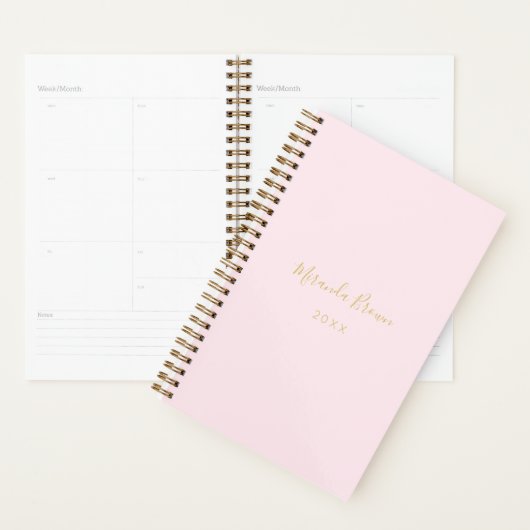 Eleganter Rosa Minimalistischer Chic Planer (Anzeige)