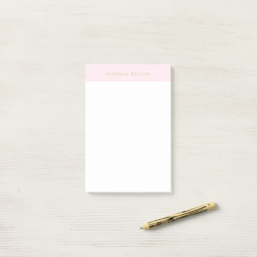 Eleganter Rosa Minimalistischer Chic Post-it Klebezettel (Auf Schreibtisch)