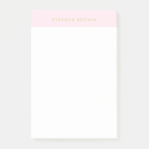 Eleganter Rosa Minimalistischer Chic Post-it Klebezettel