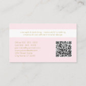 Eleganter, rosa Minimalistischer QR-Code Visitenkarte (Rückseite)
