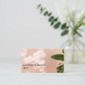 Eleganter Rosa Minimalistischer Schönheitssalon St Visitenkarte (Stehend Vorderseite)