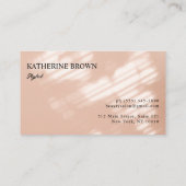 Eleganter Rosa Minimalistischer Schönheitssalon St Visitenkarte (Rückseite)