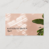 Eleganter Rosa Minimalistischer Schönheitssalon St Visitenkarte (Vorderseite)