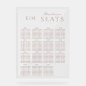 Eleganter rosa, moderne Script Monogram Wedding Si Acrylschild (Vorderseite)