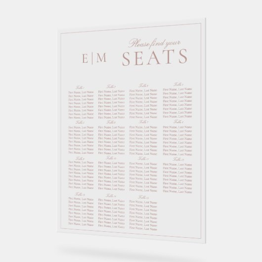 Eleganter rosa, moderne Script Monogram Wedding Si Acrylschild (Winkel)