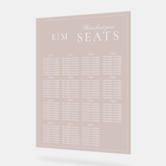 Eleganter rosa, moderne Script Monogram Wedding Si Acrylschild (Winkel)