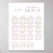 Eleganter rosa, moderne Script Monogram Wedding Si Poster (Vorne)