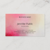 Eleganter rosa Moderner Vorlagenhandschriftname Visitenkarte (Rückseite)