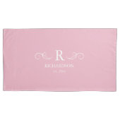 Eleganter rosa Monogramm-Pillowcase Kissenbezug (Vorderseite)