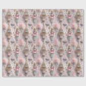 Eleganter rosa Nussknacker Geschenkpapier (Flach)