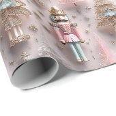 Eleganter rosa Nussknacker Geschenkpapier (Rolleneckpunkt)