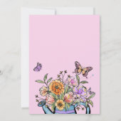 Eleganter Rosa Orangengarten Schmetterling Blumen Einladung (Rückseite)