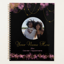 Eleganter Rosa Orbs und Gold Stars Kalender