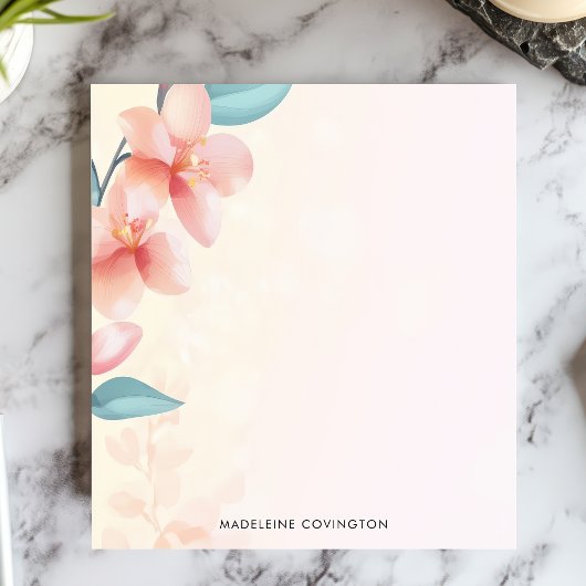 Eleganter rosa Orchid Blossom Personalisierter Nam Notizblock