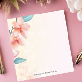 Eleganter rosa Orchid Blossom Personalisierter Nam Notizblock