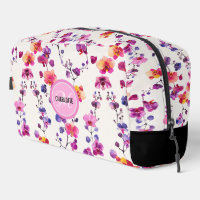 Eleganter rosa Orchid-Muster Monogramm-Name