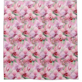Eleganter rosa Orchideen-Duschvorhang Duschvorhang (Vorderseite)