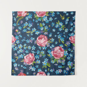 Eleganter rosa Peonies Retro Hintergrund Wandteppich