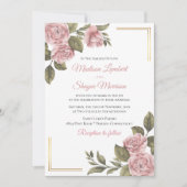 Eleganter rosa Peony Floral Wedding Spring Botanic Einladung (Vorderseite)