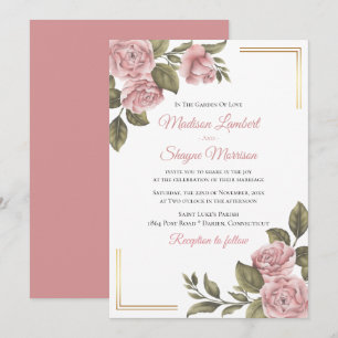 Eleganter rosa Peony Floral Wedding Spring Botanic Einladung