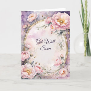 Eleganter Rosa Peony Oval Rahmen wird gut Karte