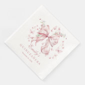 Eleganter Rosa Perlen Perlen Quinceanera Geburtsta Serviette (Ecke)