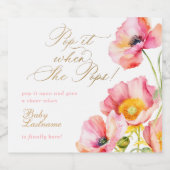 Eleganter rosa Pfirsichfarben Pop, wenn sie Pop Schaumweinetikett (Einzelnes Label)