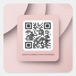 Eleganter Rosa QR-Code-Aufkleber für Unternehmen Quadratischer Aufkleber