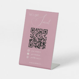 Eleganter rosa QR-Code feminin scanne mich in sozi Sockelschild