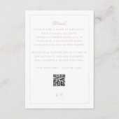 Eleganter Rosa QR-Code Hochzeitsdetails Begleitkarte (Vorderseite)