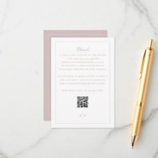 Eleganter Rosa QR-Code Hochzeitsdetails Begleitkarte