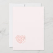 Eleganter Rosa QR-Code Moderne Skripthochzeit Einladung (Rückseite)