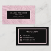 Eleganter rosa Rahmen auf rosa Marmor | Visitenkar Visitenkarte (Vorne/Hinten)