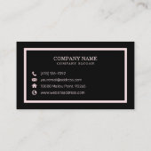 Eleganter rosa Rahmen auf rosa Marmor | Visitenkar Visitenkarte (Rückseite)