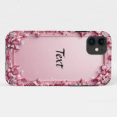 Eleganter Rosa Rahmen Case-Mate iPhone Hülle (Rückseite (Horizontal))