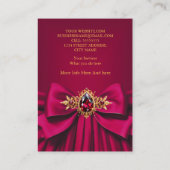 Eleganter rosa Red Gold Jewel Bow Drape Visitenkarte (Rückseite)
