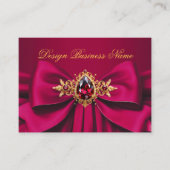 Eleganter rosa Red Gold Jewel Bow Drape Visitenkarte (Vorderseite)
