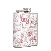 Eleganter Rosa Reittier Name Flachmann (Rechts)