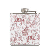 Eleganter Rosa Reittier Name Flachmann (Rückseite)