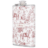 Eleganter Rosa Reittier Name Flachmann (Links)