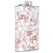 Eleganter Rosa Reittier Name Flachmann (Rechts)