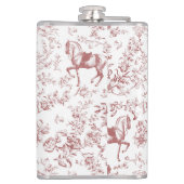 Eleganter Rosa Reittier Name Flachmann (Rückseite)