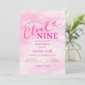 Eleganter Rosa Romantischer Cloud Nine Brautjungfe Einladung (Stehend Vorderseite)