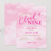 Eleganter Rosa Romantischer Cloud Nine Brautjungfe Einladung (Vorne/Hinten)