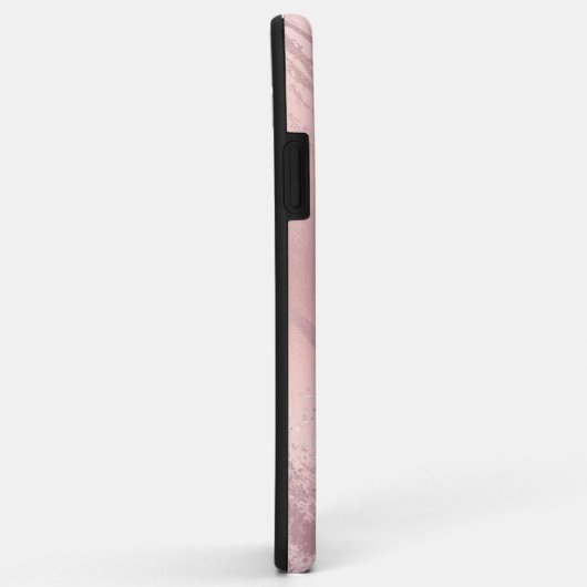 Eleganter Rosa-Rosa-Glitzer-Marmor Case-Mate iPhone Hülle (Hinten/Rechts)