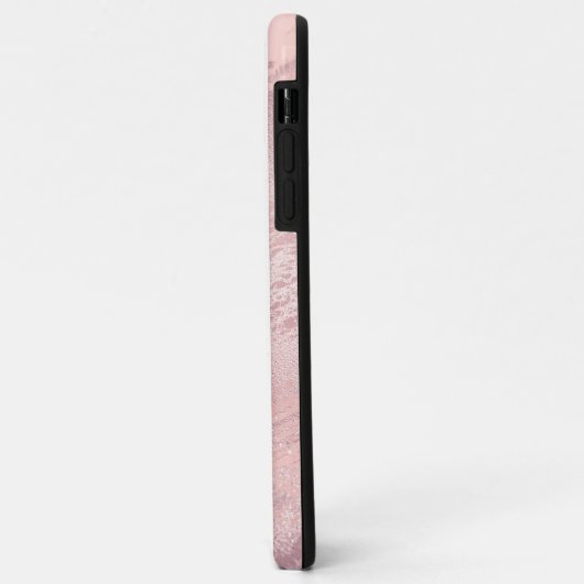 Eleganter Rosa-Rosa-Glitzer-Marmor Case-Mate iPhone Hülle (Hinten/Links)