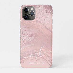 Eleganter Rosa Rosa-Glitzer-Marmor Case-Mate iPhone Hülle
