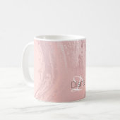 Eleganter Rosa-Rosa-Glitzer-Marmor Kaffeetasse (Vorderseite Links)