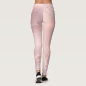 Eleganter Rosa Rosa-Glitzer-Marmor Leggings (Rückseite)