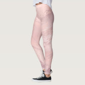 Eleganter Rosa Rosa-Glitzer-Marmor Leggings (Links)
